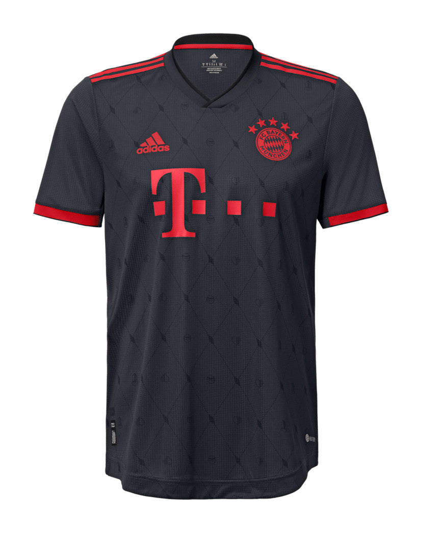 Camisa Bayern de Munique III 2022/2023 Adidas - Preta e Vermelho - Retrô