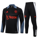 Conjunto Agasalho Treino Manchester United 24/25 - Preto e Cinza