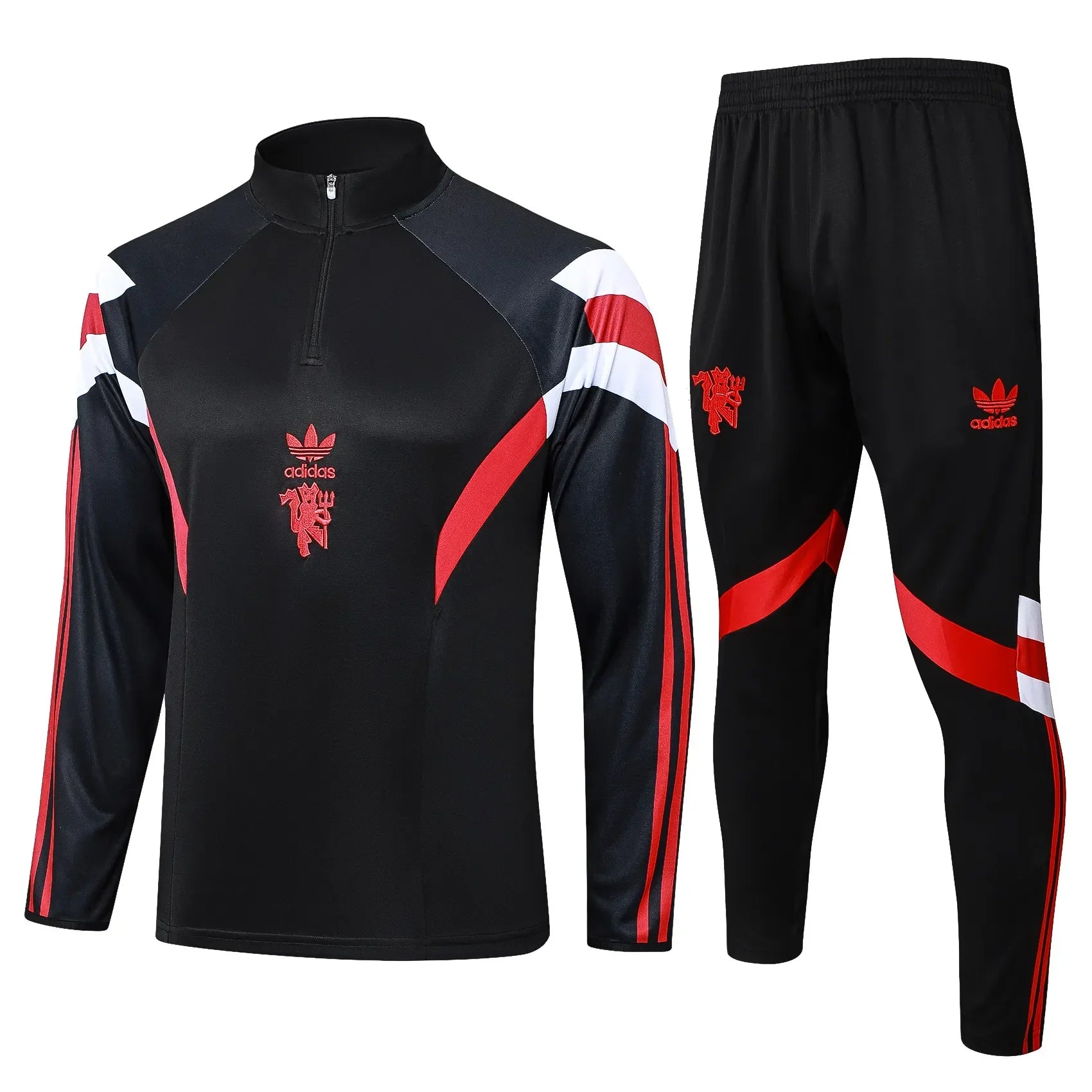 Conjunto Agasalho Treino Manchester United 24/25 - Preto