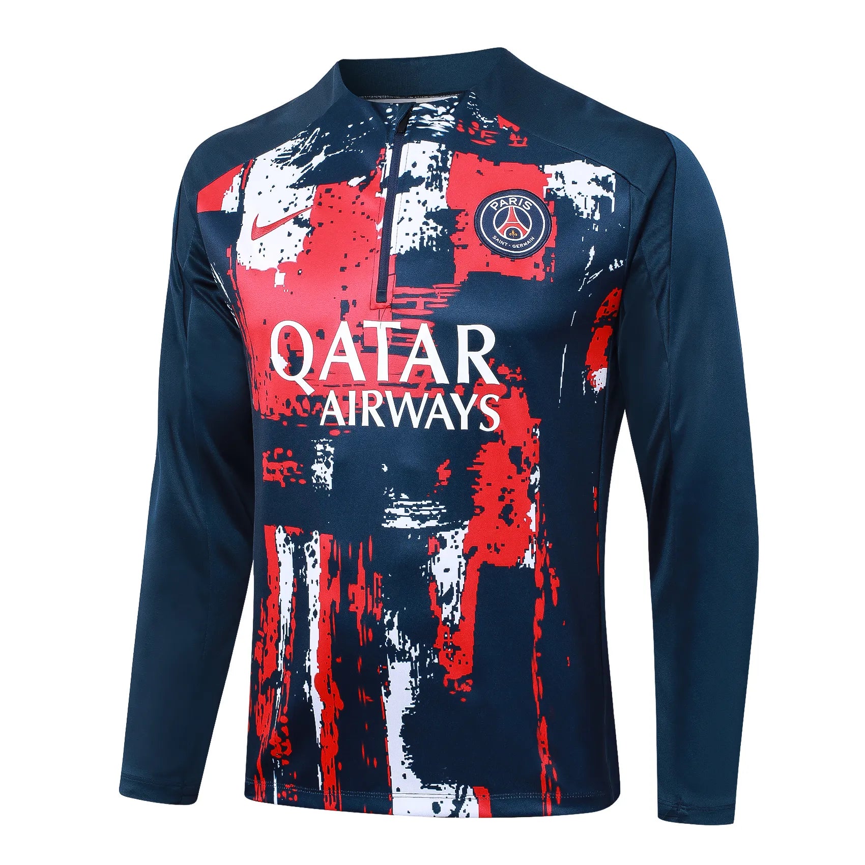 Conjunto Agasalho Treino PSG 24/25 - Azul e Vermelho
