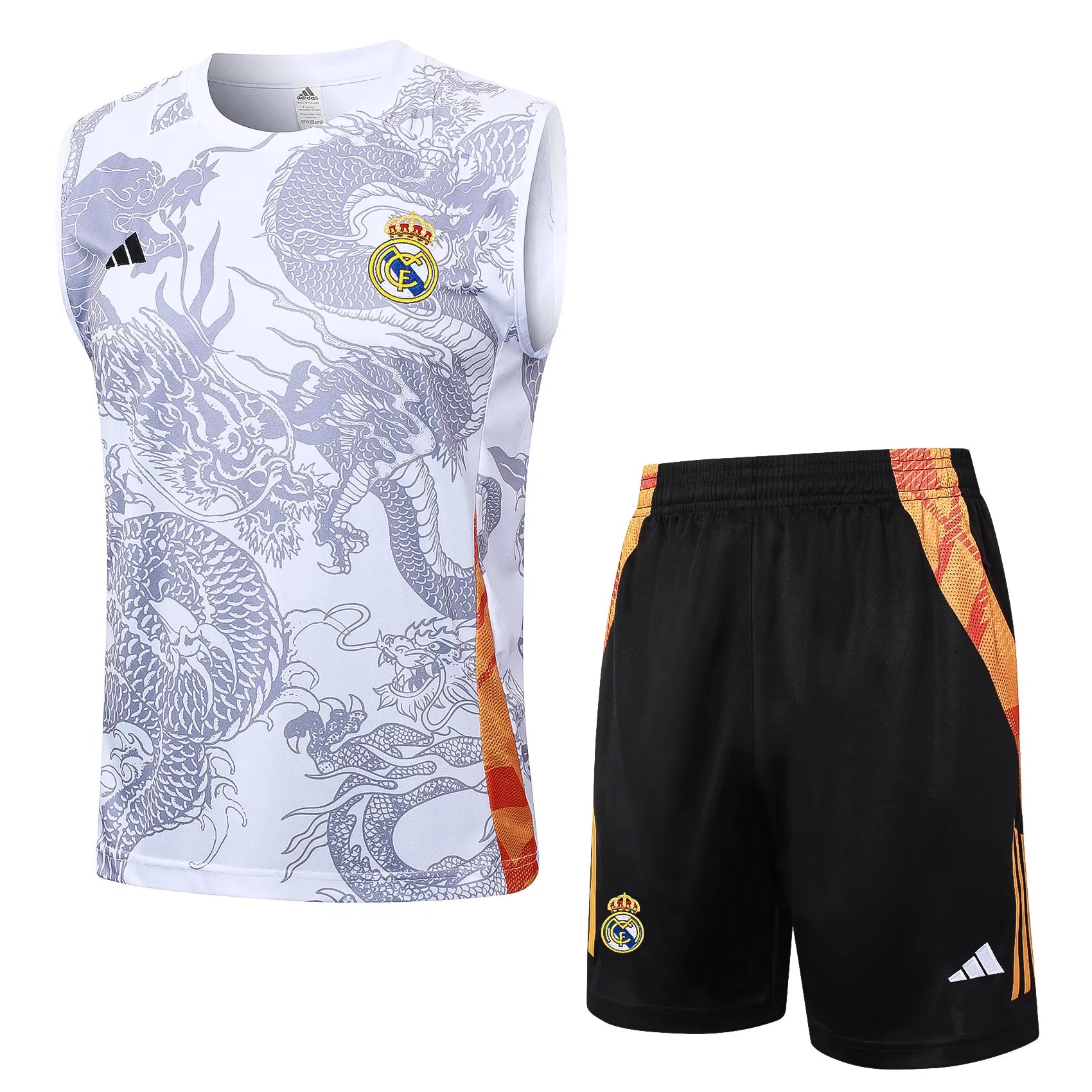 Conjunto Real Madrid Treino Regata 24/25 - Branco Dragão