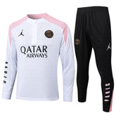 Conjunto Agasalho Treino PSG 24/25 - Branco e Rosa