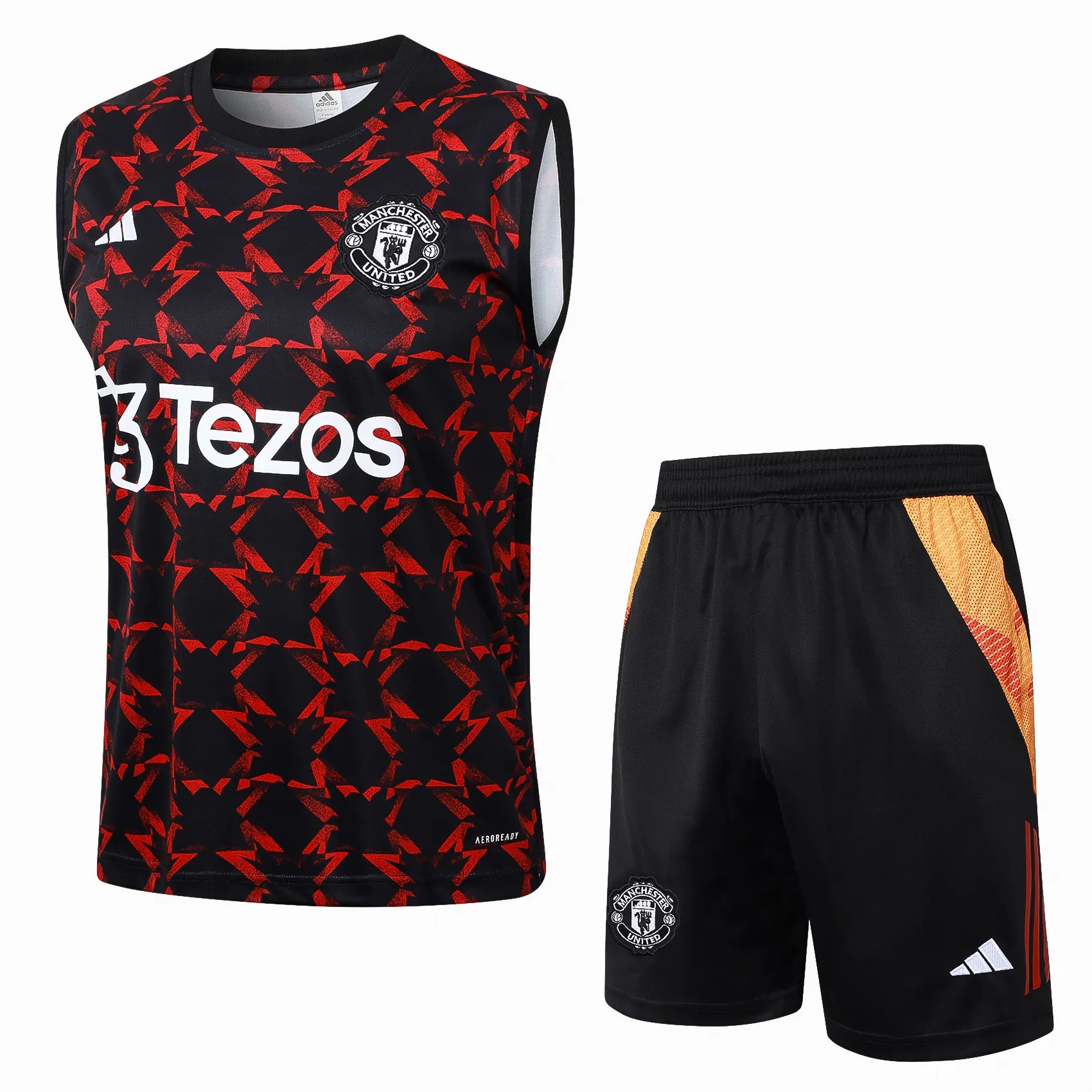 Conjunto Manchester United Treino Regata 24/25 - Vermelho e Preto