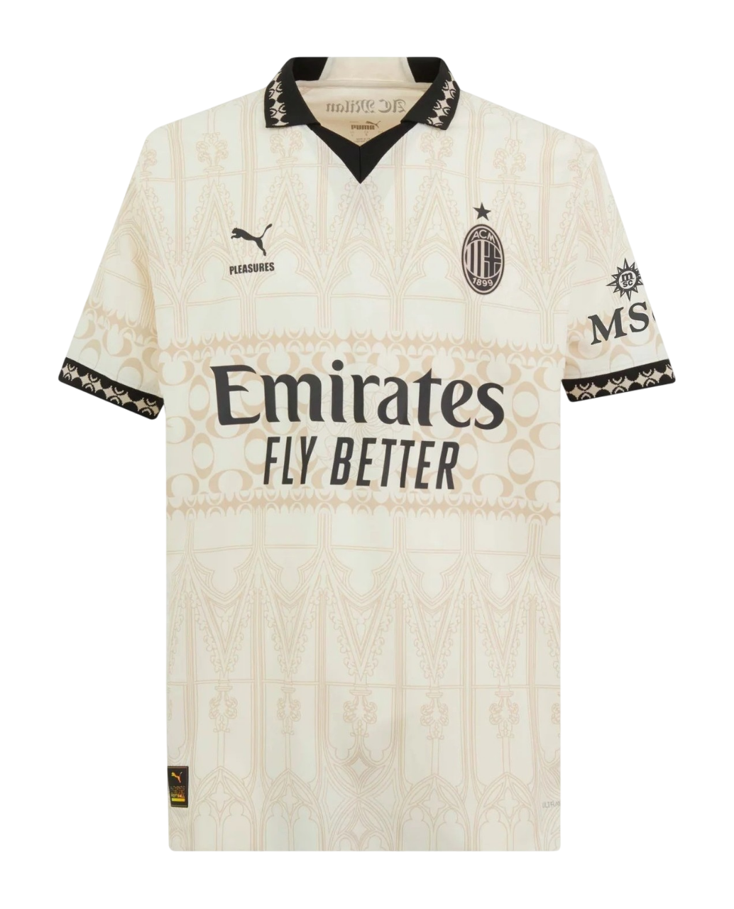 Camisa AC Milan Pleasures 23/24 - Torcedor Puma - Bege