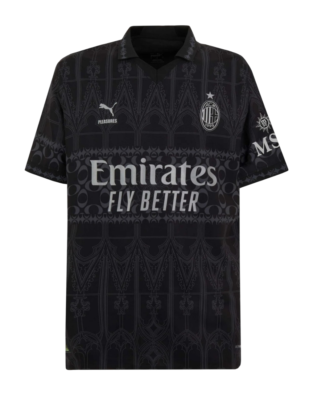 Camisa AC Milan Pleasures 23/24 - Torcedor Puma - All Black