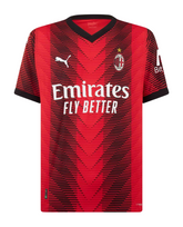 Camisa AC Milan I 23/24 - Torcedor Puma Masculina - Vermelho e Preto