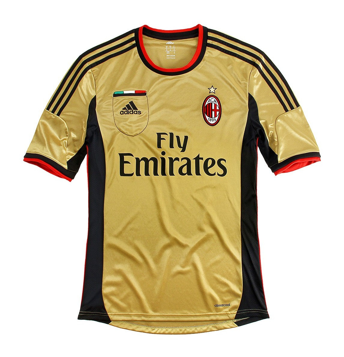 Camisa Milan III 2013/2014 Adidas Torcedor - Dourada - Retrô