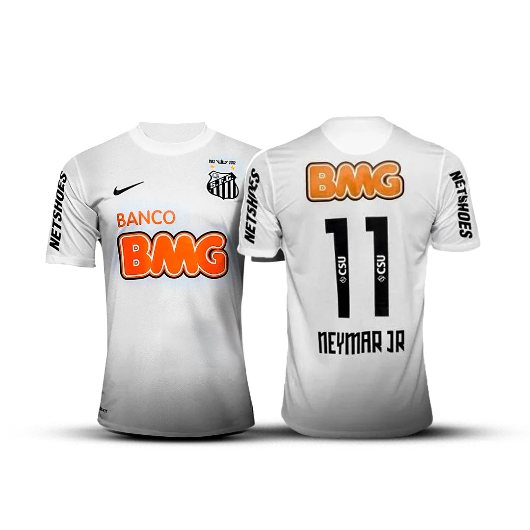 Camisa Santos I 2011/2012 Retrô Branca - NEYMAR JR 11