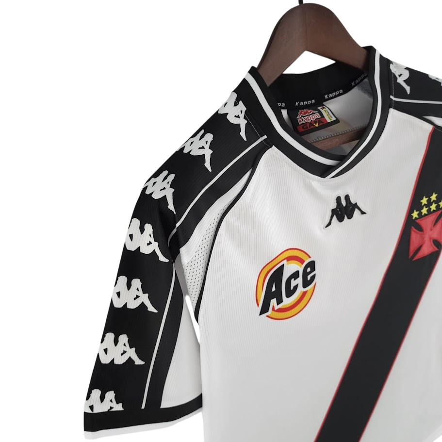 Camisa Vasco II 2000 Retrô - Branca e Preta