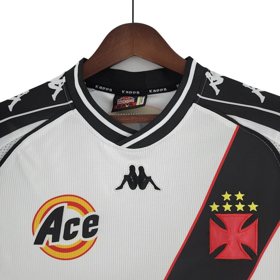 Camisa Vasco II 2000 Retrô - Branca e Preta