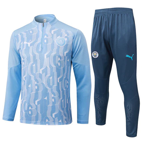 Conjunto Agasalho Treino Manchester City 24/25 - Azul