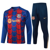 Conjunto Agasalho Treino Barcelona 24/25 - Azul e Grená