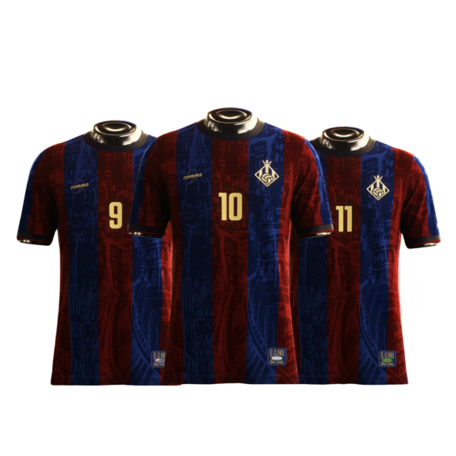 KIT 3 Camisas Barcelona Legends Trio MSN 24/25 - Comma Football Masculino