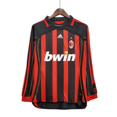 Camisa Milan I 2006/2007 Manga Longa - Retrô - Preto e Vermelho