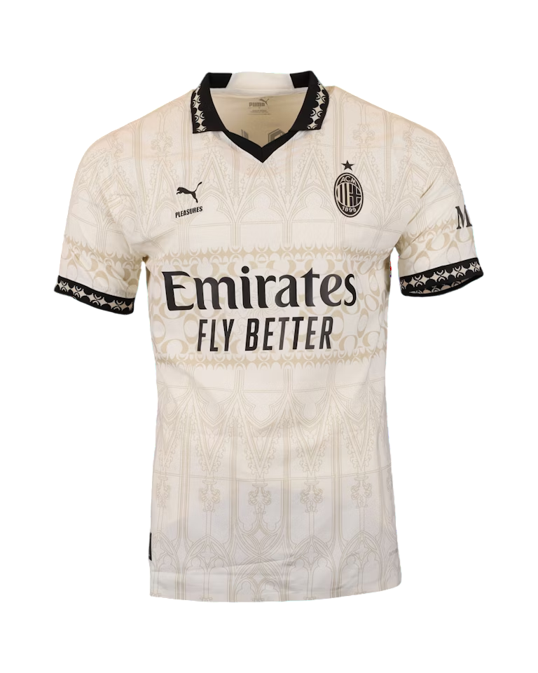 Camisa AC Milan Pleasures 23/24 - Torcedor Puma - Bege