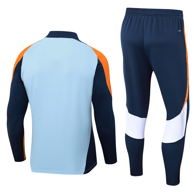 Conjunto Agasalho Treino Real Madrid 24/25 - Branco e Laranja