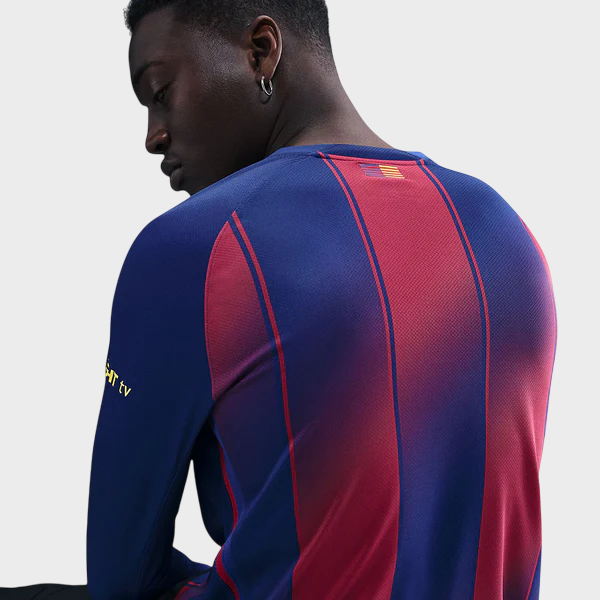 Camisa Barcelona I Manga Longa 25/26 - Torcedor Nike - Azul e Grená