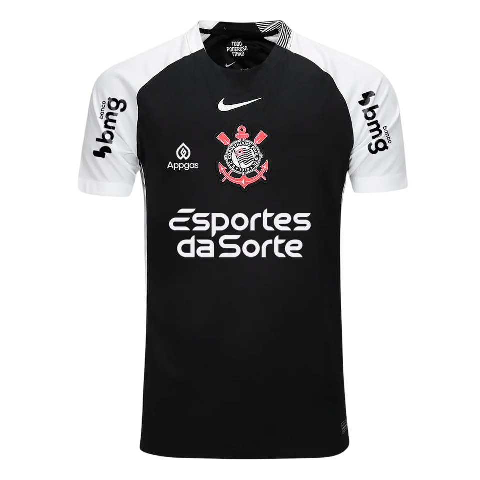 Camisa Corinthians II 25/26 - Torcedor - Preta + Patrocínios