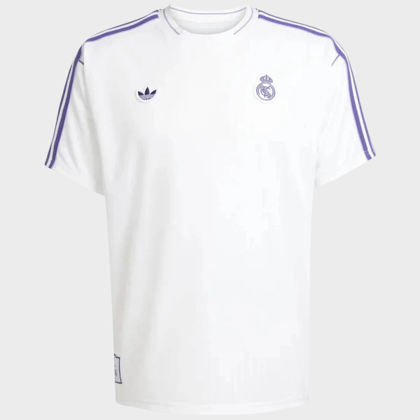 Camisa Real Madrid Terrace Icons 25/26 - Adidas - Branca e Roxa