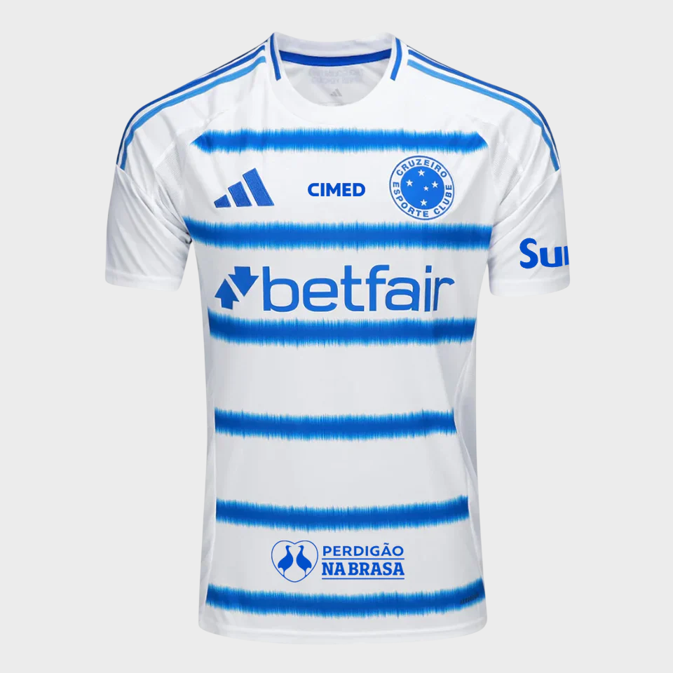 Camisa Cruzeiro II 25/26 - Branca + Patrocínios