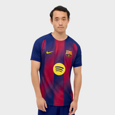 Camisa Barcelona I 25/26 - Jogador Nike Masculina - Azul e Grená