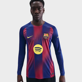 Camisa Barcelona I Manga Longa 25/26 - Torcedor Nike - Azul e Grená