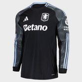 Camisa Aston Villa II Manga Longa 25/26 Adidas Torcedor Masculina - Preta