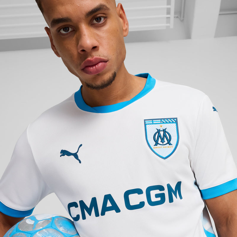 Camisa Olympique de Marseille Home 24/25 - Torcedor Puma Masculino - Branco