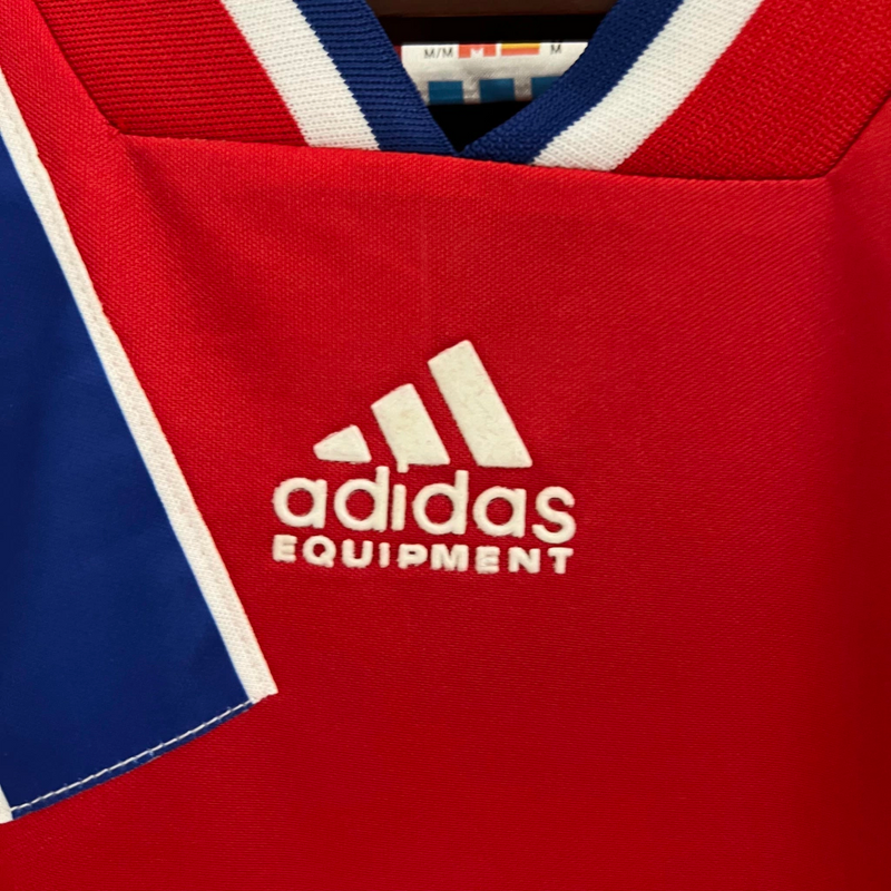 Camisa Bayern de Munique Home 1993/95 - Retrô Adidas Masculino - Vermelho e Azul