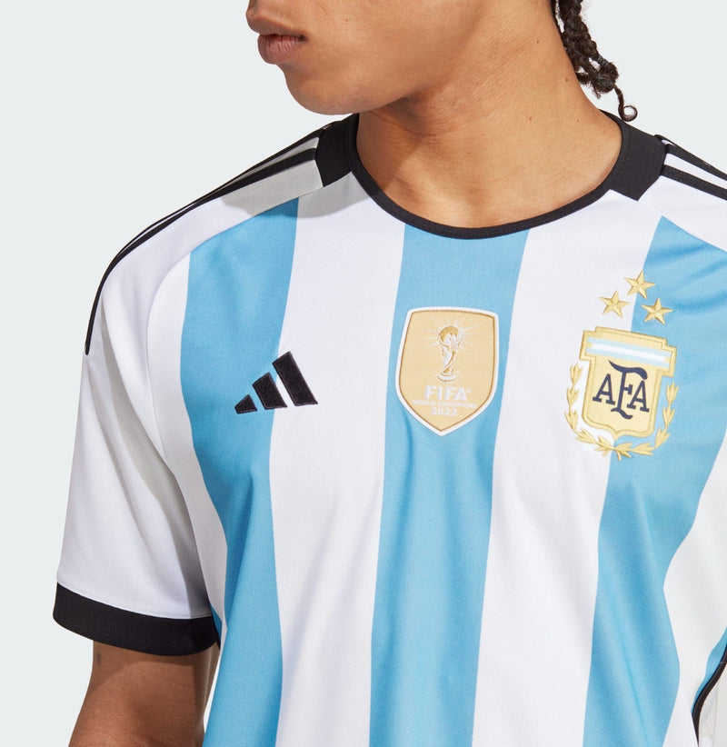 Camisa Argentina I 2023 Torcedor Adidas Masculina - Patch Campeão do Mundo