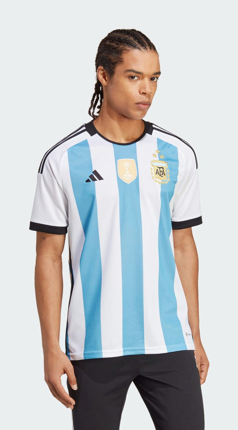 Camisa Argentina I 2023 Torcedor Adidas Masculina - Patch Campeão do Mundo