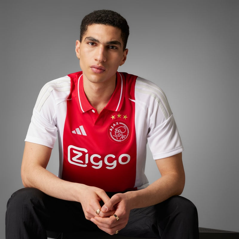 Camisa Ajax Home 24/25 - Torcedor Adidas Masculino - Branco e Vermelho