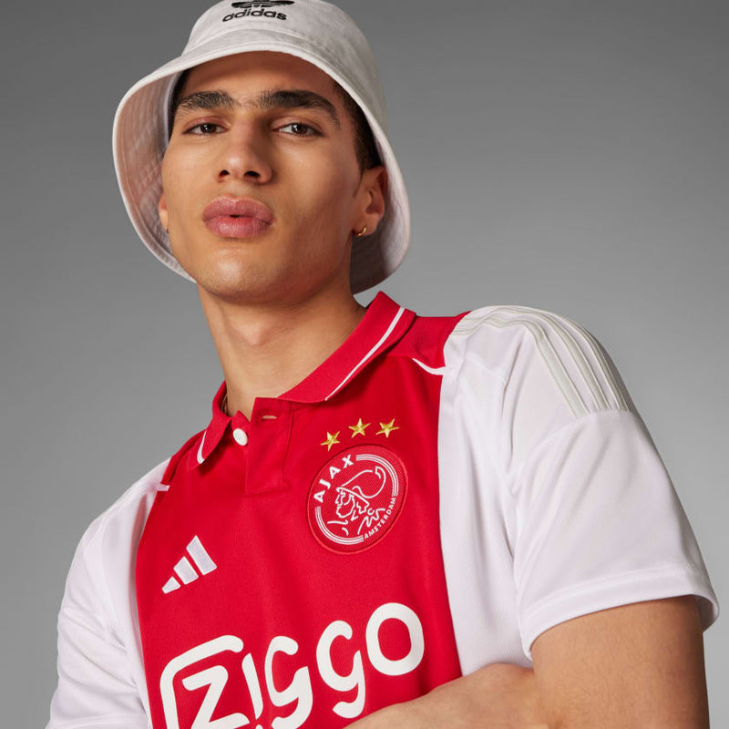 Camisa Ajax Home 24/25 - Torcedor Adidas Masculino - Branco e Vermelho