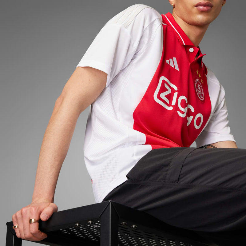 Camisa Ajax Home 24/25 - Torcedor Adidas Masculino - Branco e Vermelho