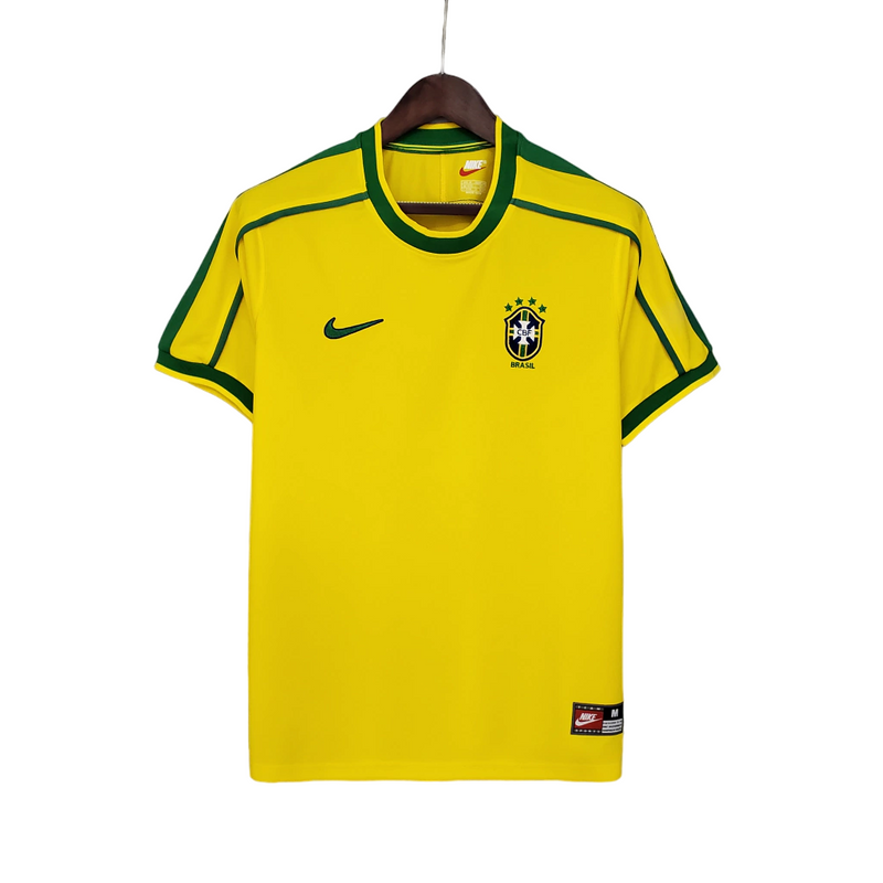 Camisa Seleção Brasileira I 1998 Nike - Amarela - Retrô