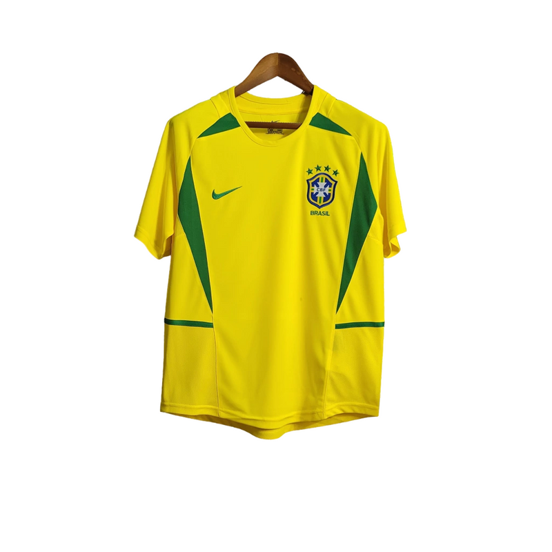 Camisa Seleção Brasileira I 2002 Nike - Amarela - Retrô