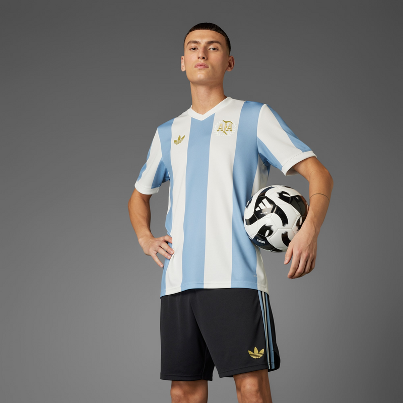 Camisa Argentina Aniversário 2024 - Torcedor Adidas Masculino - Azul e Branco