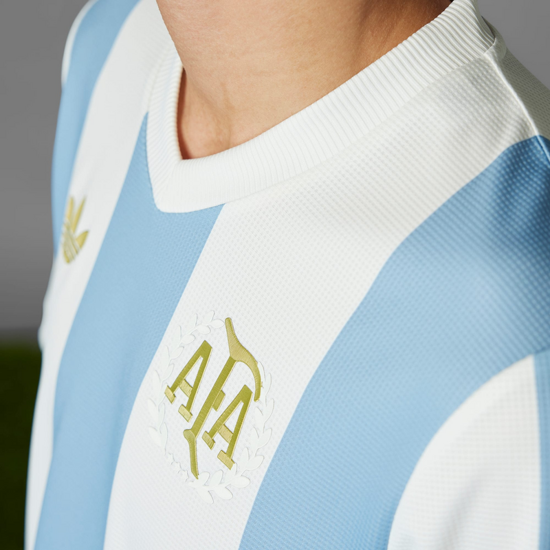 Camisa Argentina Aniversário 2024 - Torcedor Adidas Masculino - Azul e Branco