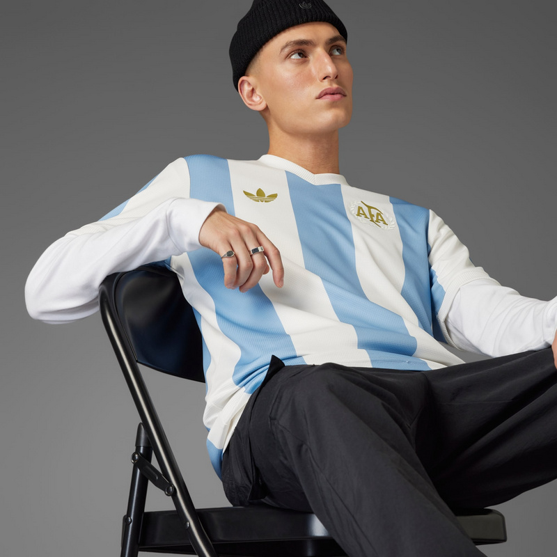 Camisa Argentina Aniversário 2024 - Torcedor Adidas Masculino - Azul e Branco