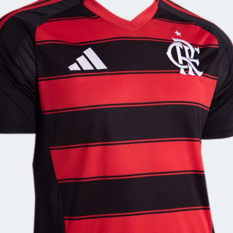 Camisa Flamengo Home 25/26 - Torcedor Adidas Masculino - Vermelho e Preto
