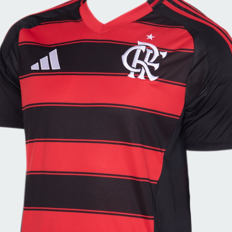 Camisa Flamengo Home 25/26 - Torcedor Adidas Masculino - Vermelho e Preto