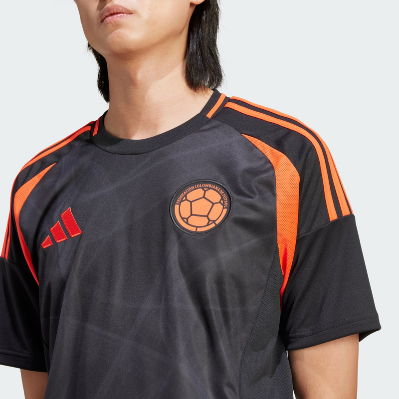 Camisa Colômbia Away 24/26 - Torcedor Adidas Masculino - Preto e Laranja