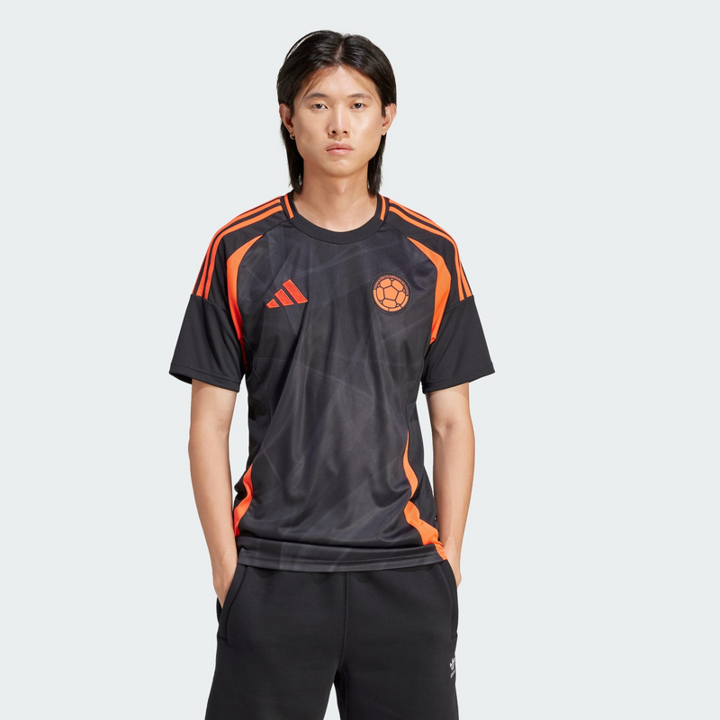 Camisa Colômbia Away 24/26 - Torcedor Adidas Masculino - Preto e Laranja