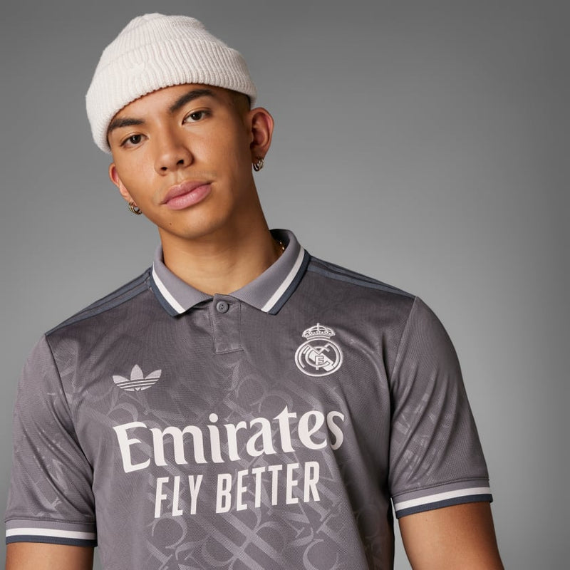 Camisa Real Madrid Third 24/25 - Torcedor Adidas Masculino - Cinza