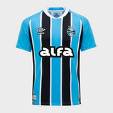 Camisa Grêmio I 25/26 - Azul e Preta + Patrocínios
