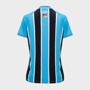 Camisa Grêmio Feminina I 25/26 - Azul e Preta + Patrocínios
