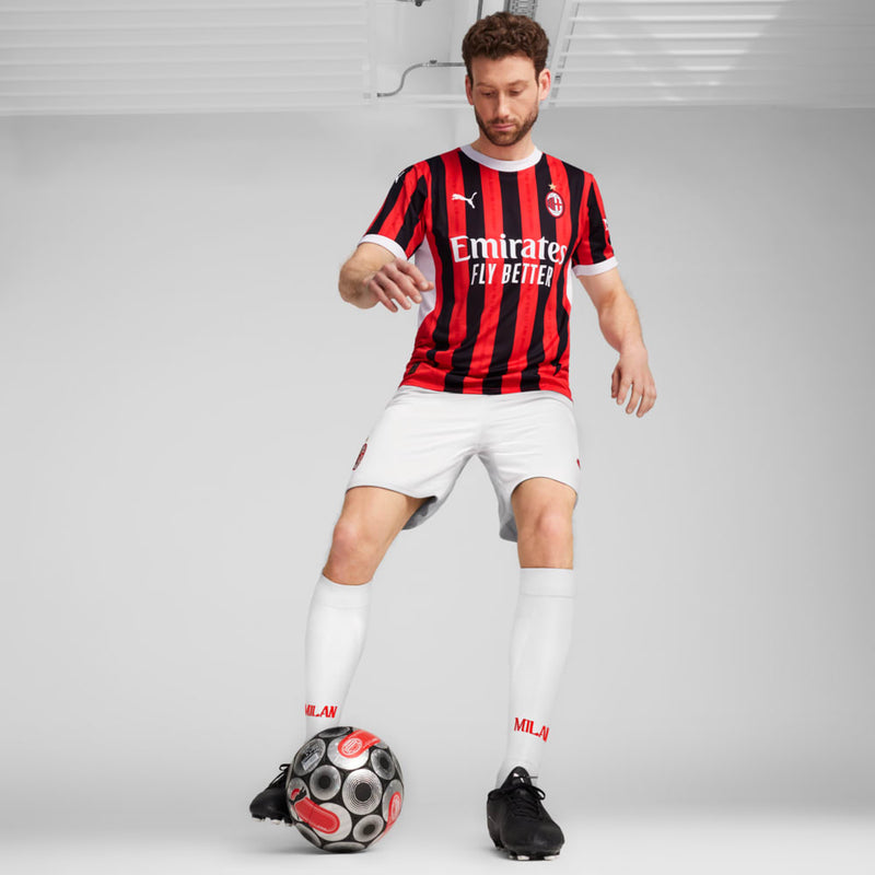 Camisa Milan Home 24/25 - Torcedor Puma Masculino - Vermelho e Preto